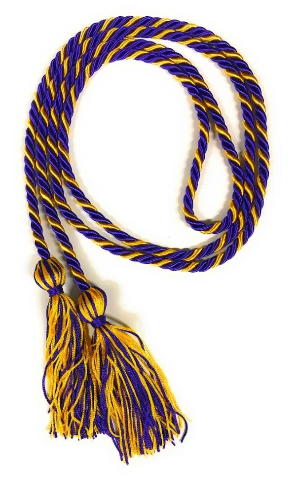 Purple and Gold Two Color Graduation Honor Cord